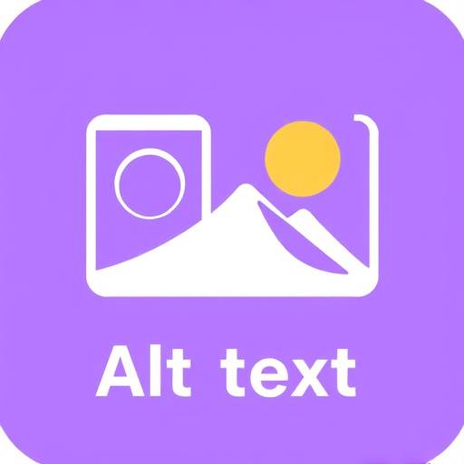Pictogram van een afbeelding met alternatieve tekst, symboliseert alt-teksten voor afbeeldingen.