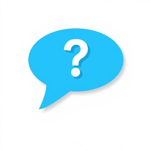 Pictogram van een tekstballon met een vraagteken, symboliseert duidelijke instructies en feedback.